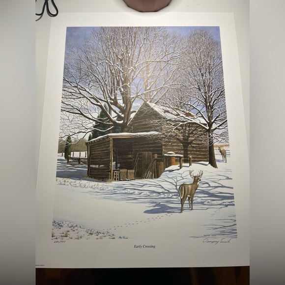 Unframed Dempsey Essick painting print. Early crossing. - Picture 1 of 4